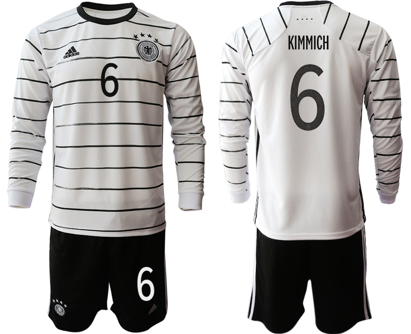 Men 2021 European Cup Germany home white Long sleeve #6 Soccer Jersey